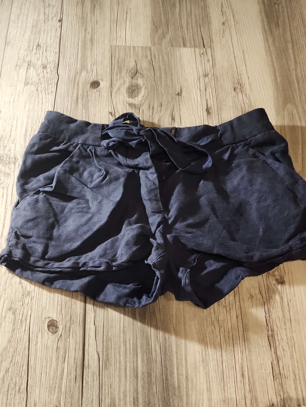 Wilfred Navy High-Waist Tie-Front Casual Shorts